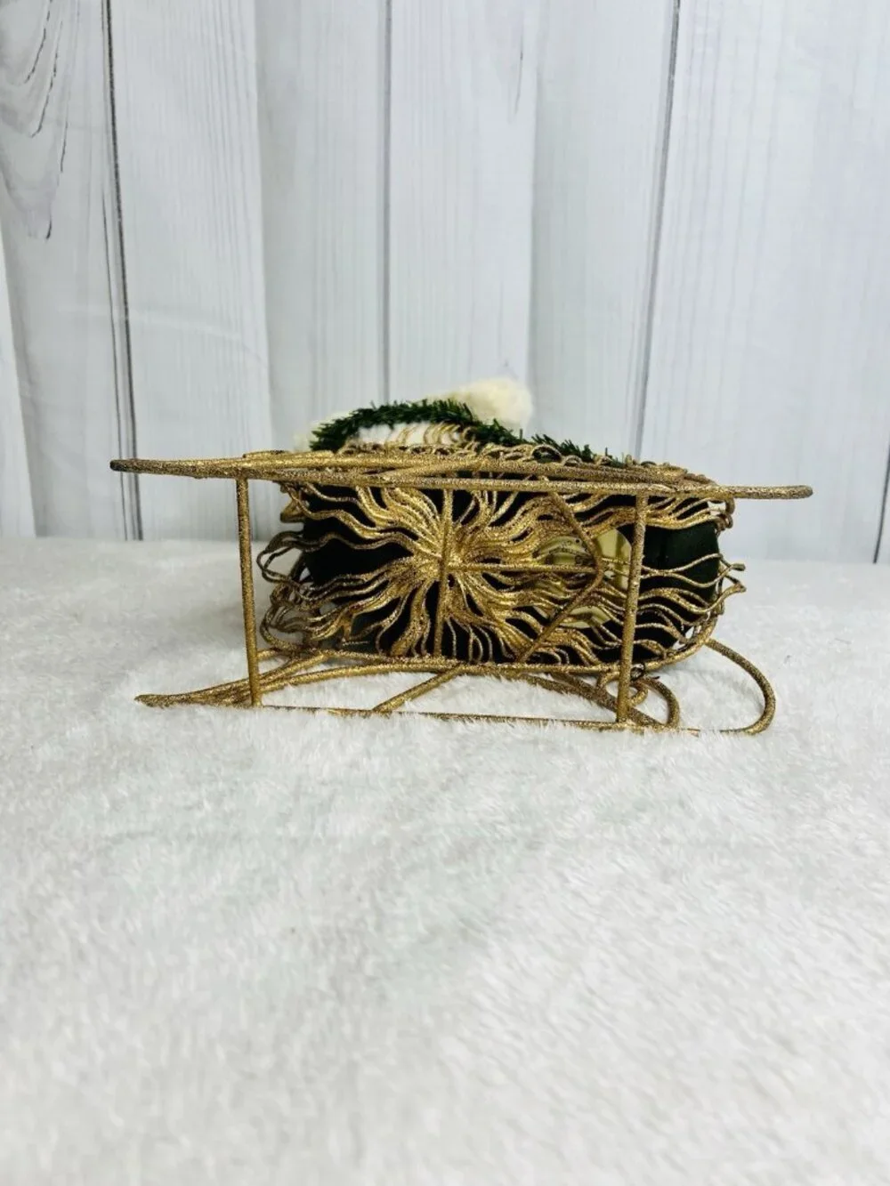 Byers Choice Victorian Santa in Gold Sleigh with Deer 1998 Holiday Traditions